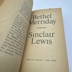 Sinclair Lewis Bethel Merriday Paperback Popular Library Edition c1940 Vintage