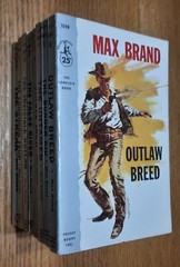 Lot of 8 Max Brand Gray Spine Pocket Books Westerns Classic Cowboy Pulp Fiction