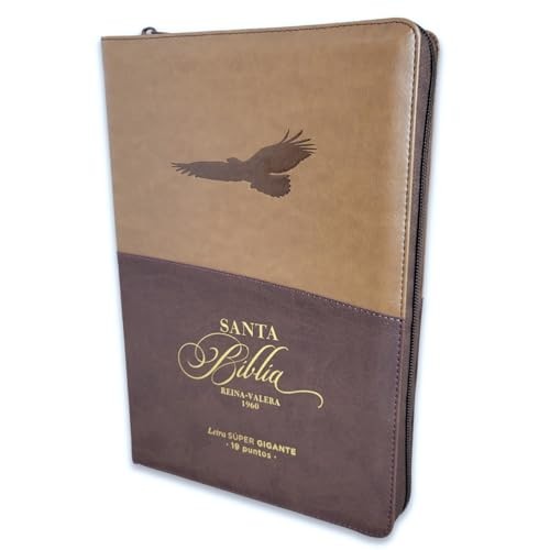 Biblia con Cierre Letra Super Gigante 19 puntos RV1960 imit piel cafe con indice