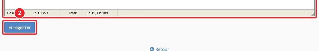 Éditeur HTML d’une page d’erreur 404 personnalisée dans cPanel — Enregistrer la page d’erreur