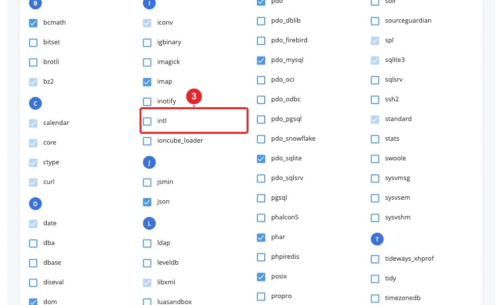 PHP version and extensions available in PHP Selector on cPanel — Choosing PHP extensions
