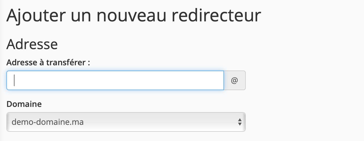 Ajouter une redirection email