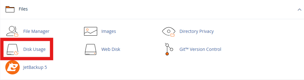 cPanel Disk Usage