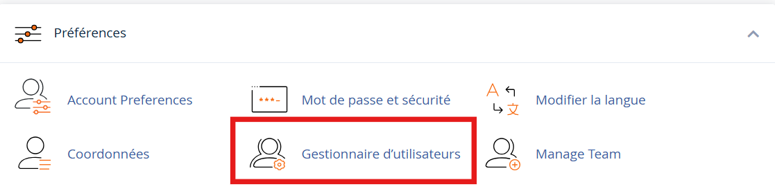 gestionnaire d'utilisateurs