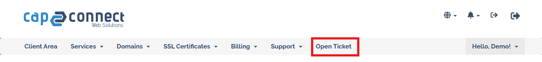 Ouvrir un ticket pour le transfert de domaine