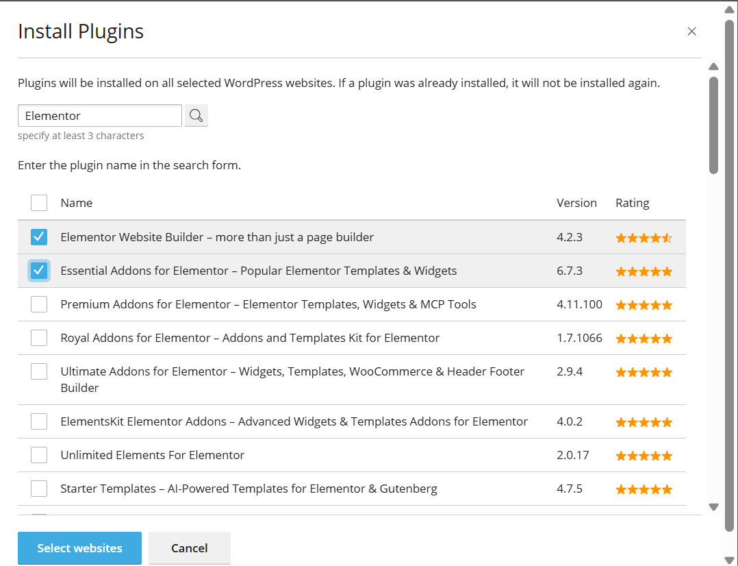 Install plugins